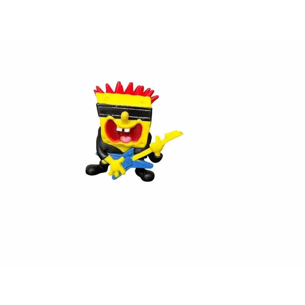 2" SpongeBob SquarePants Rocker Mini Figure Nickelodeon Cake Topper PVC Guitar - Picture 5 of 6